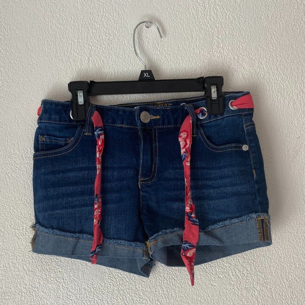 5/$25 Girls' Stylish Justice Jean Shorts Size 12 With Removable Belt